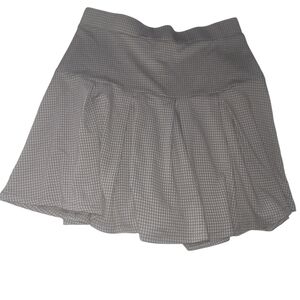 Urban Romantics Tan and White Small Checkered Pleated Mini Skirt S